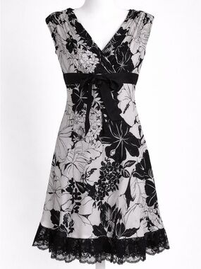 Vintage 90s Jody California Floral Coquette Whimsigoth Glitter Midi Dress Sz 5/6